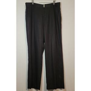 Lauren Ralph Lauren linen wide leg pants, 16, black lagenlook career minimalist